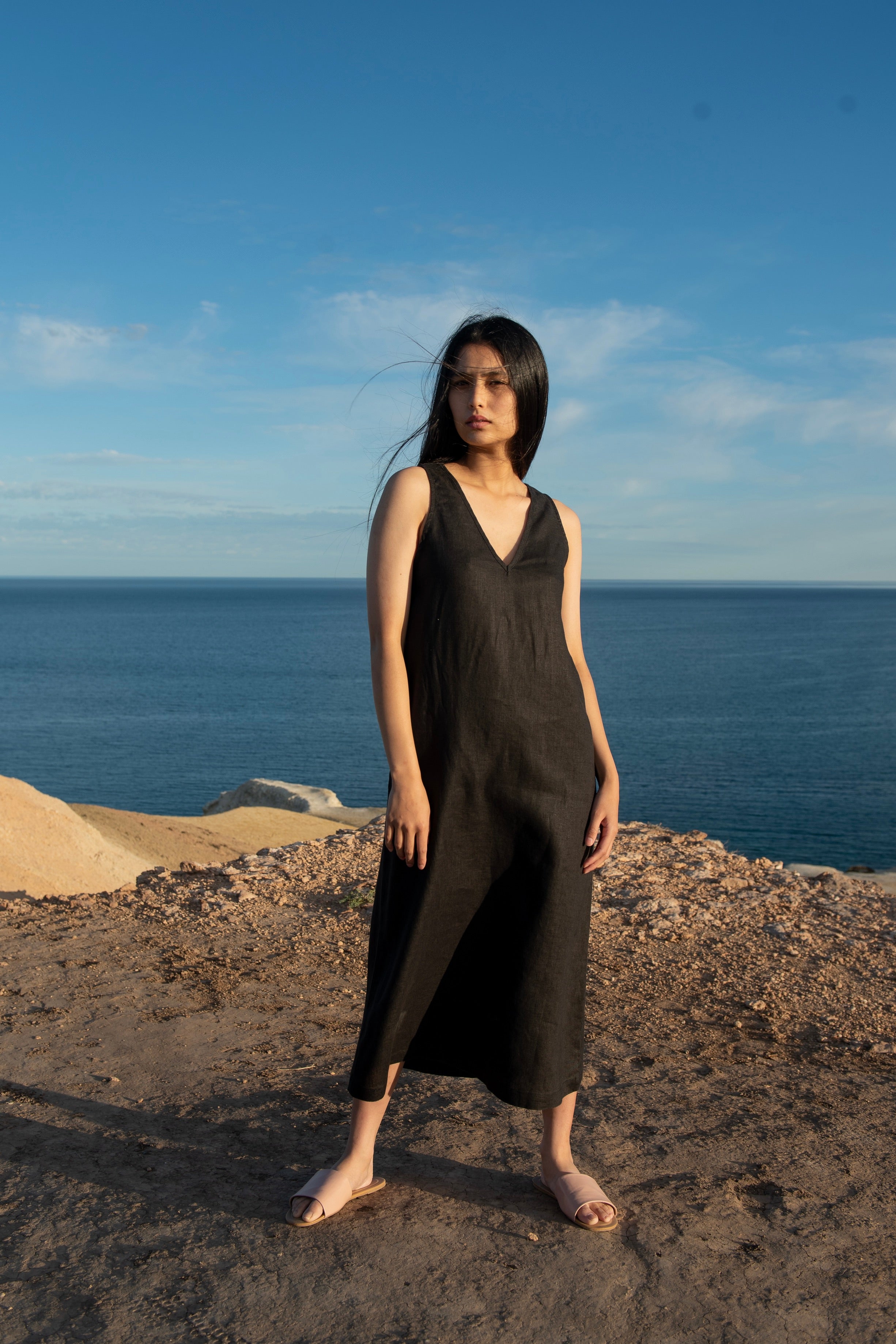 Maxi Dress Black Hemp Clothing Australia